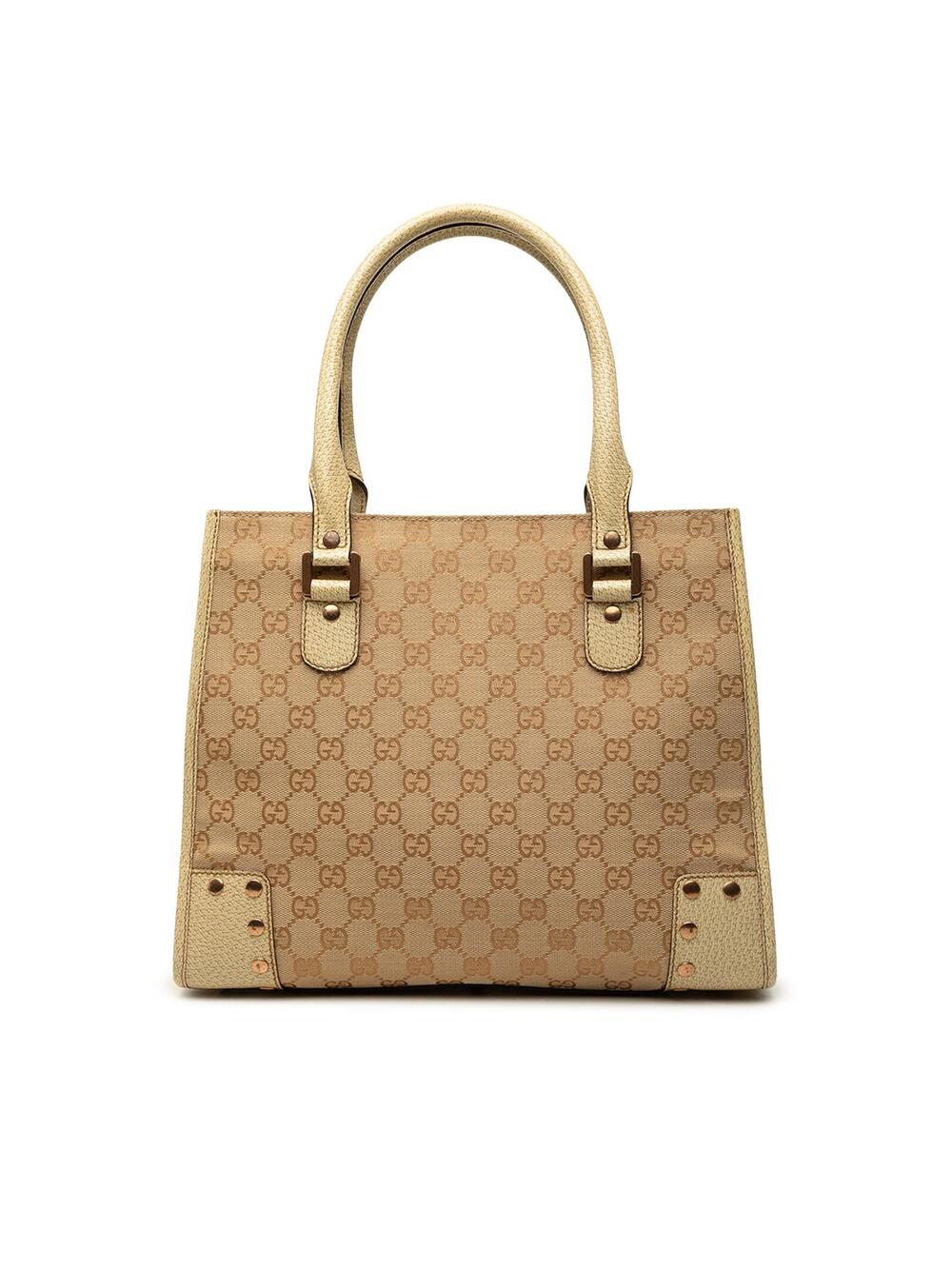 Gucci Gg Canvas Nailhead Tote Pre-Loved #363018G56B